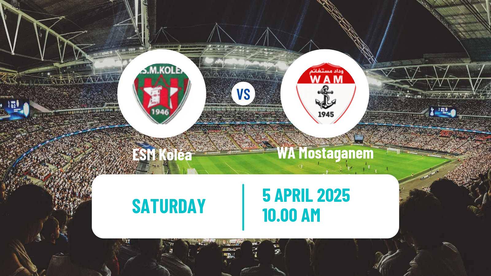 Soccer Algerian Ligue 2 Koléa - WA Mostaganem