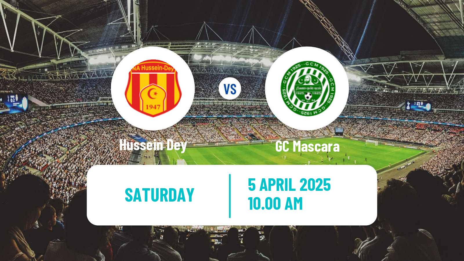 Soccer Algerian Ligue 2 Hussein Dey - GC Mascara