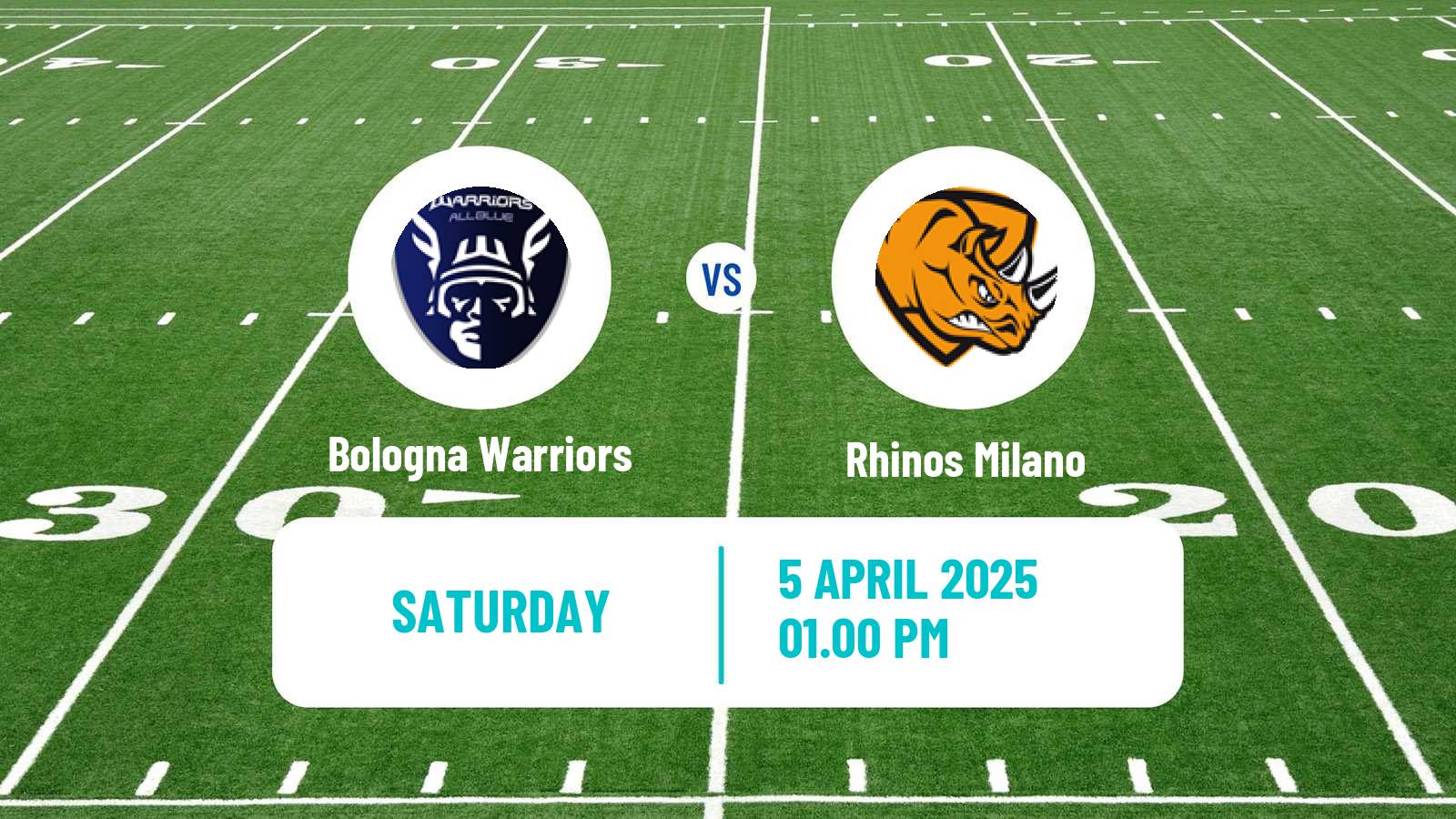 American football Italian IFL Bologna Warriors - Rhinos Milano