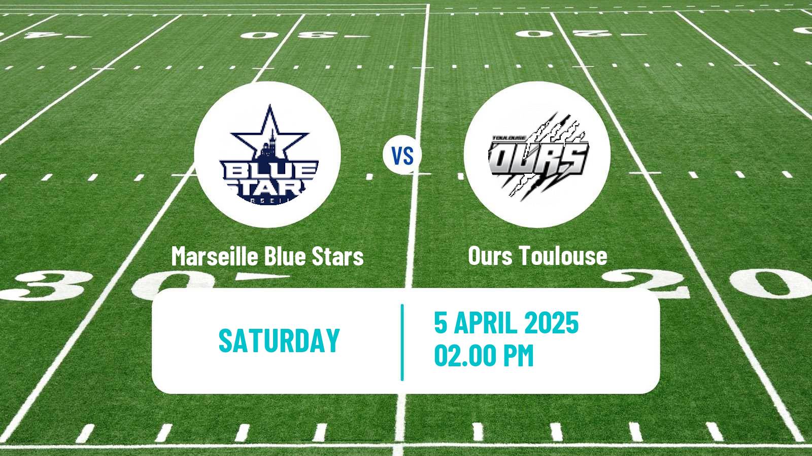 American football French Championnat Elite American Football Marseille Blue Stars - Ours Toulouse