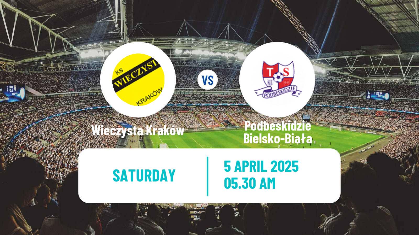 Soccer Polish Division 2 Wieczysta Kraków - Podbeskidzie Bielsko-Biała