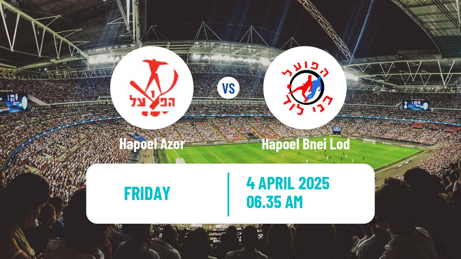 Soccer Israeli Liga Alef South Hapoel Azor - Hapoel Bnei Lod