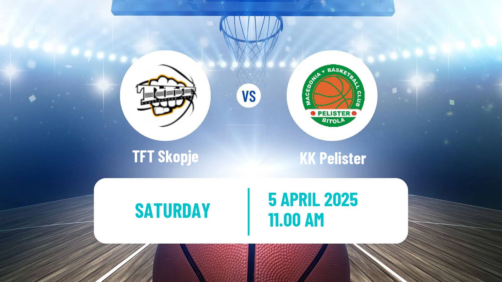 Basketball North Macedonian Prva Liga Basketball TFT Skopje - Pelister