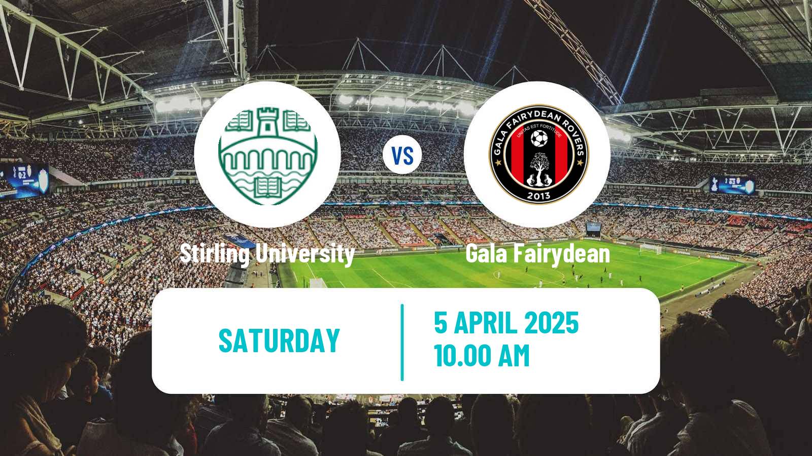 Soccer Scottish Lowland League Stirling University - Gala Fairydean