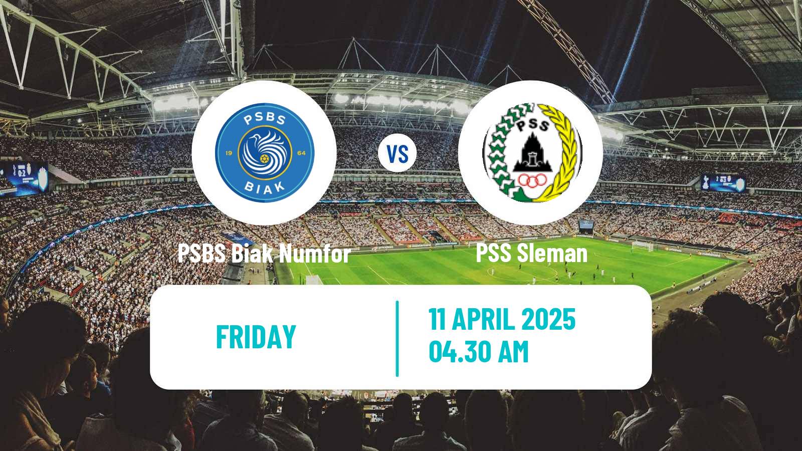 Soccer Indonesian Liga 1 PSBS Biak Numfor - PSS Sleman