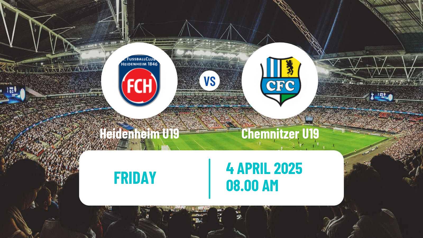 Soccer German DFB Youth League Heidenheim U19 - Chemnitzer U19
