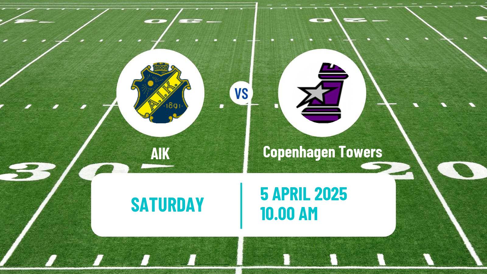 American football Swedish Superserien American Football AIK - Copenhagen Towers