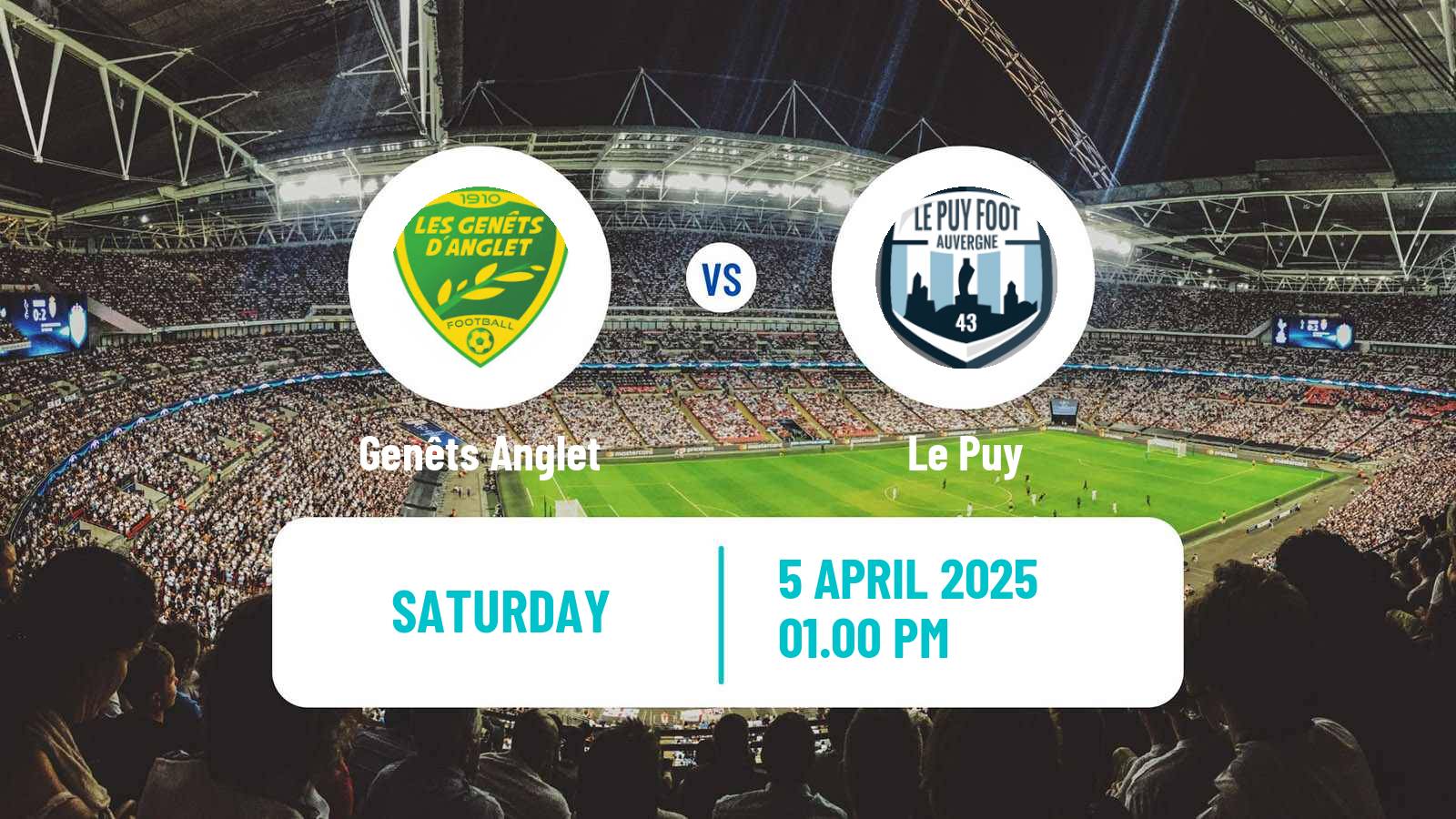 Soccer French National 2 - Group A Genêts Anglet - Le Puy