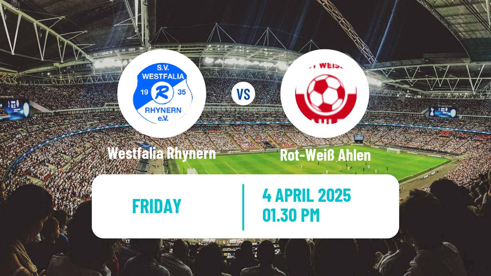 Soccer German Oberliga Westfalen Westfalia Rhynern - Rot-Weiß Ahlen