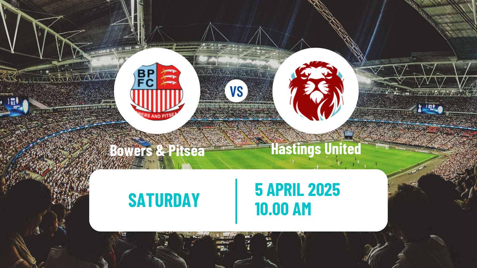 Soccer English Isthmian League Premier Division Bowers & Pitsea - Hastings United