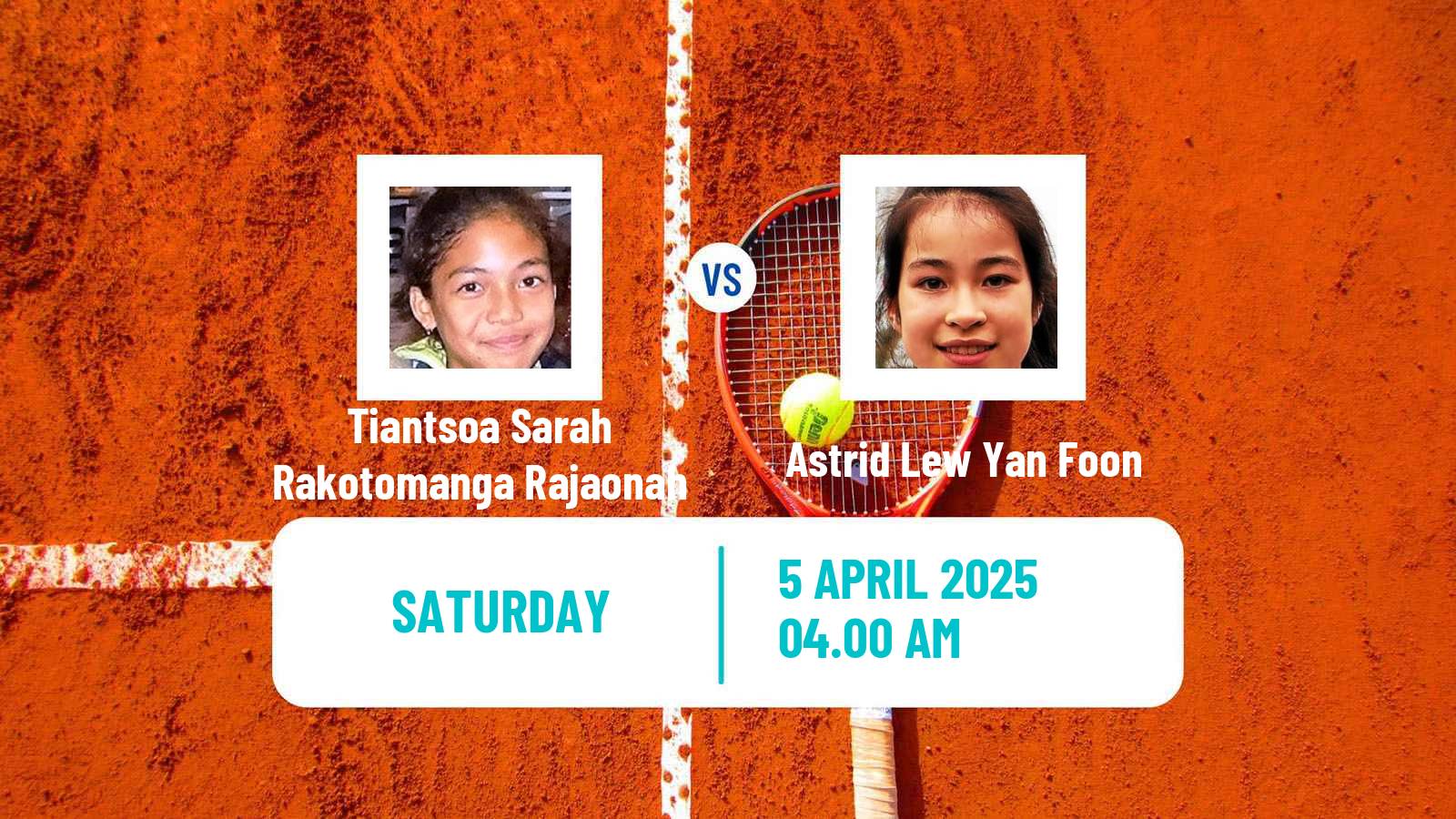 Tennis ITF W50 Bujumbura 2 Women Tiantsoa Sarah Rakotomanga Rajaonah - Astrid Lew Yan Foon