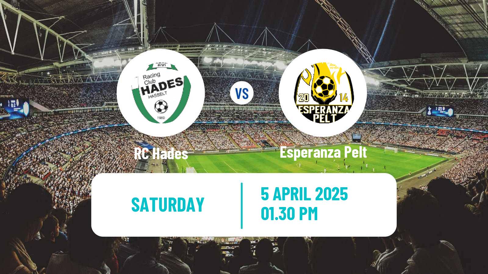 Soccer Belgian Second Amateur Division Group B Hades - Esperanza Pelt