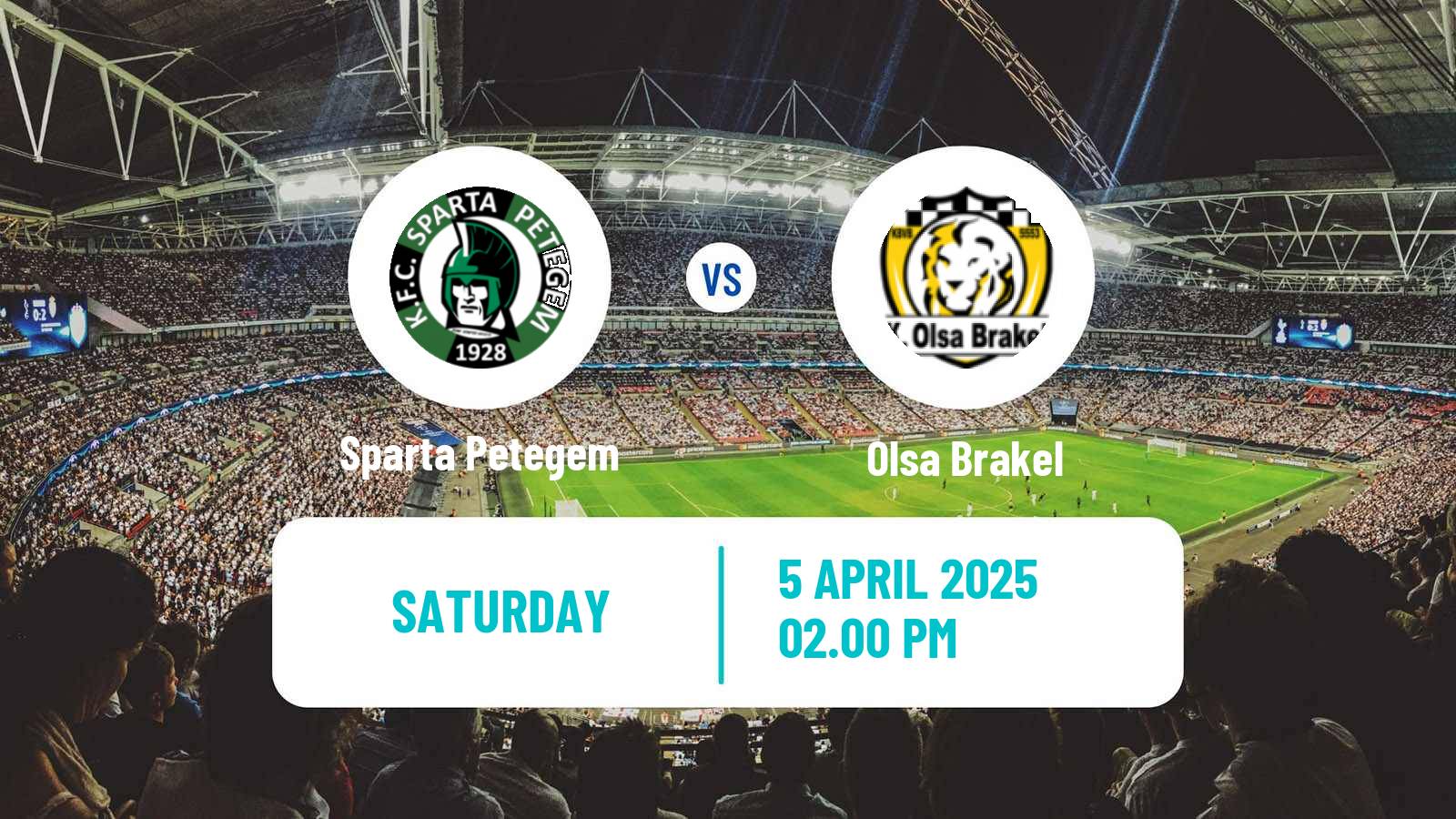 Soccer Belgian Second Amateur Division Group A Sparta Petegem - Olsa Brakel