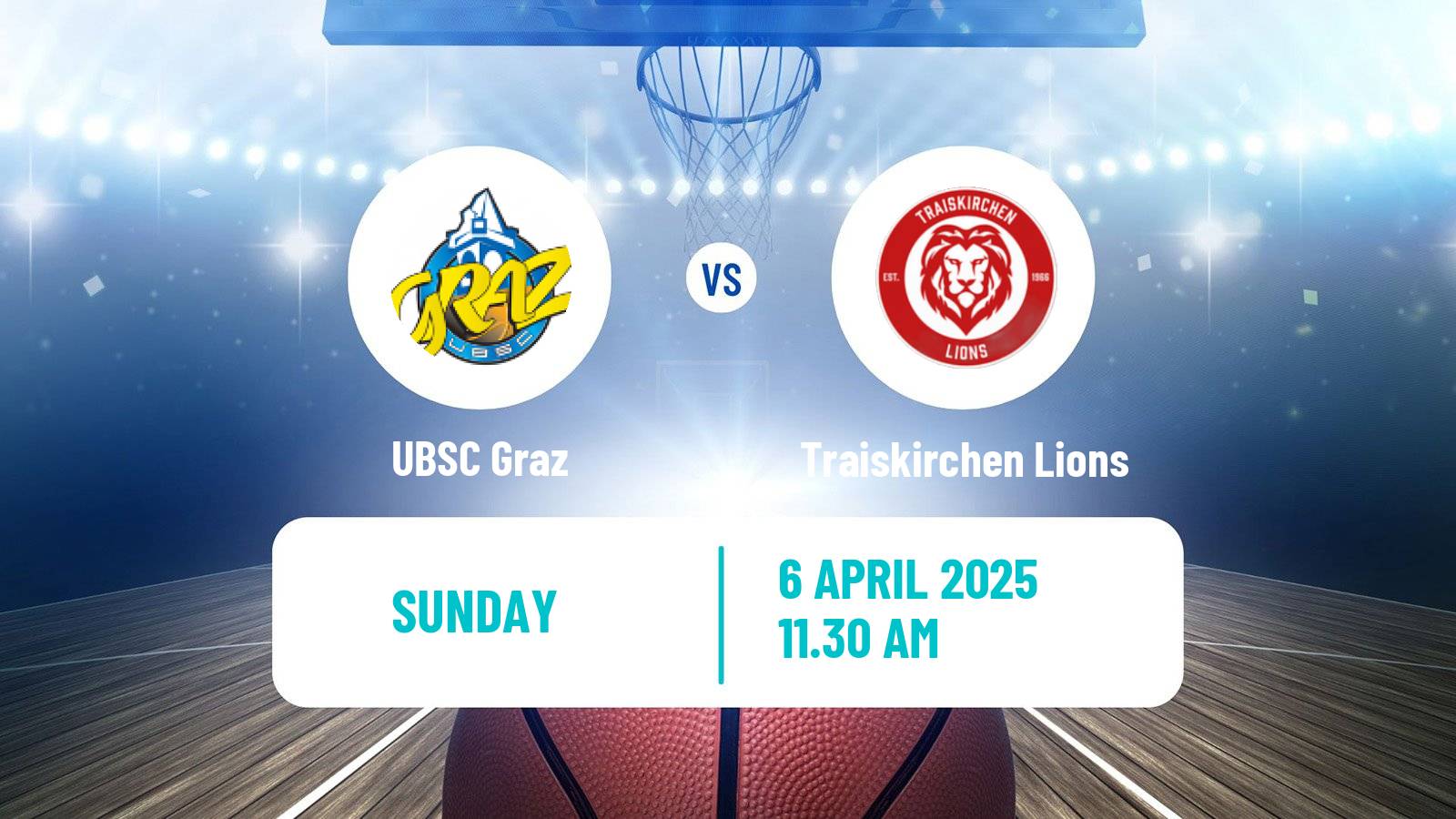 Basketball Austrian Superliga Basketball UBSC Graz - Traiskirchen Lions