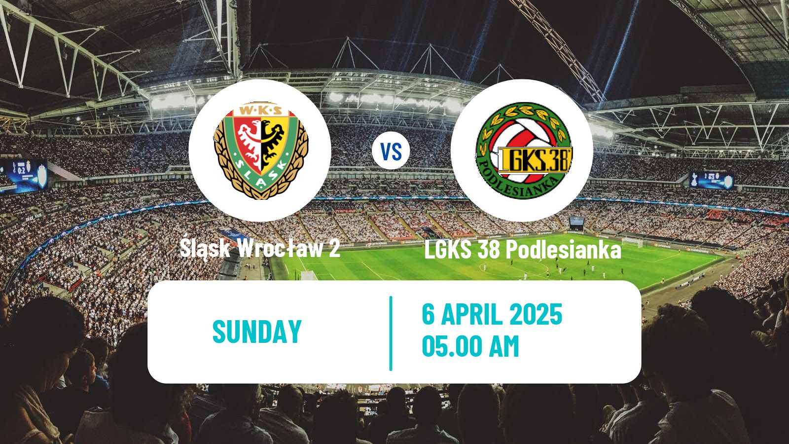 Soccer Polish Division 3 - Group III Śląsk Wrocław 2 - LGKS 38 Podlesianka