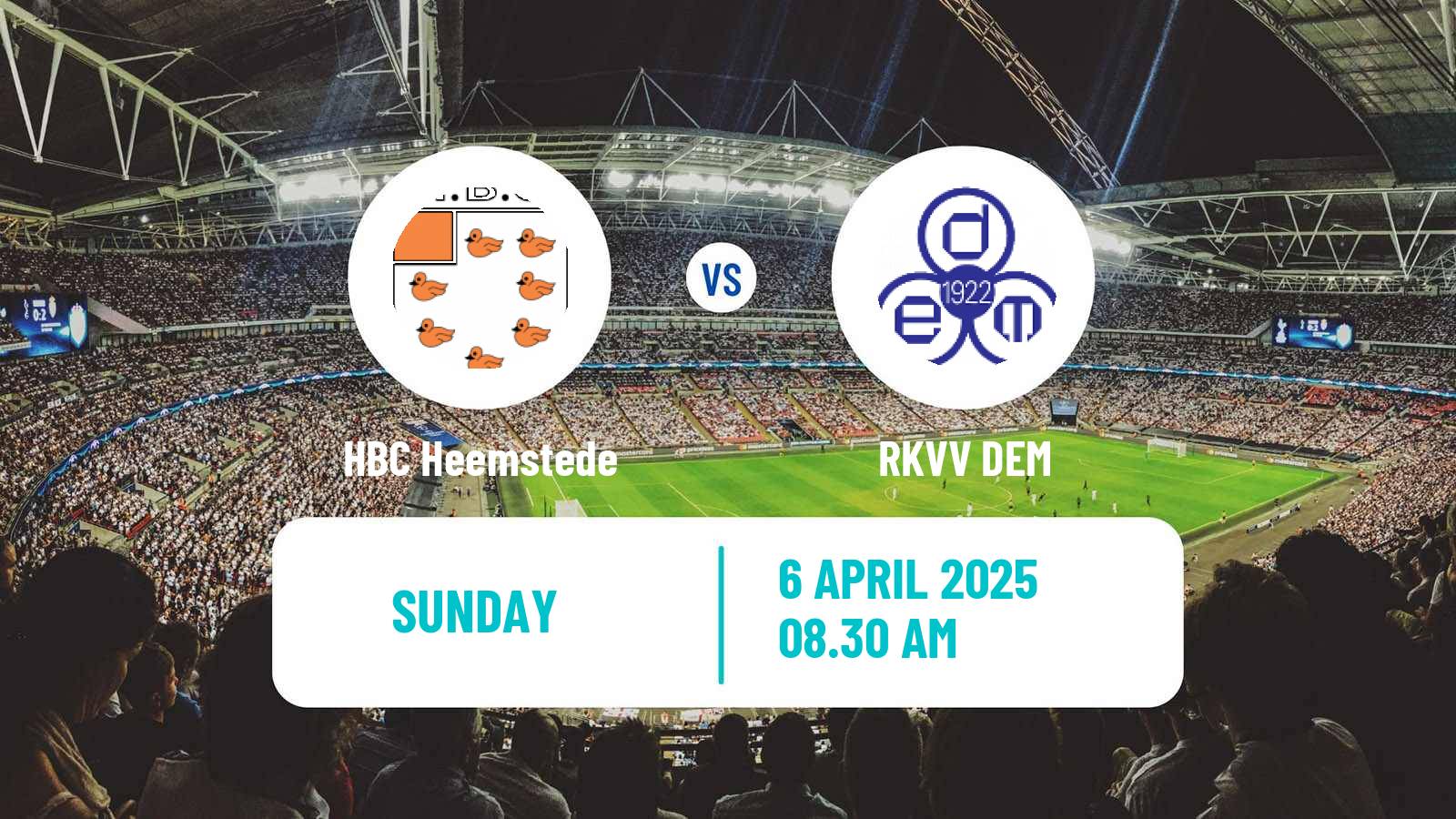 Soccer Dutch Derde Divisie HBC Heemstede - DEM
