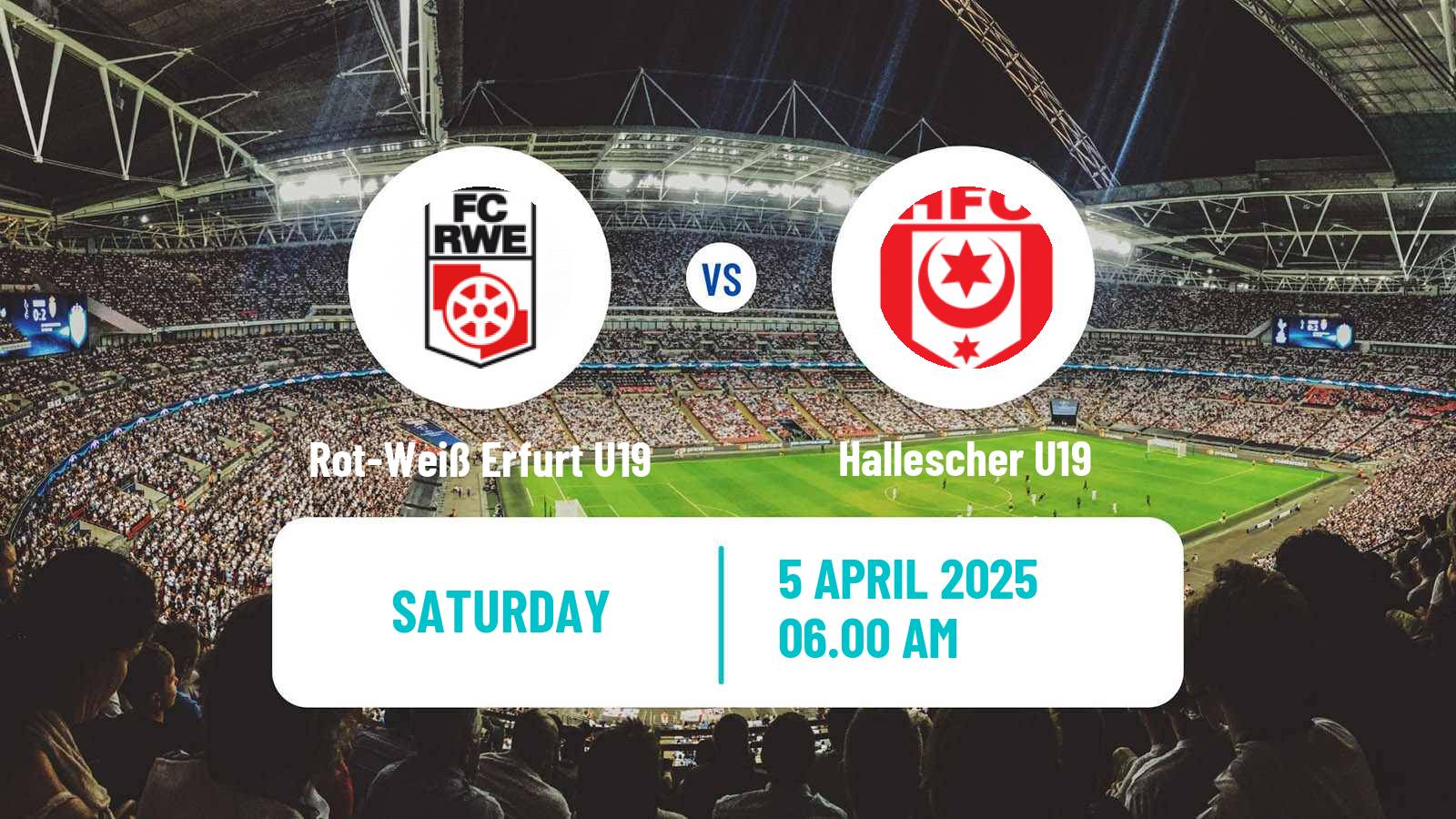 Soccer German DFB Youth League Rot-Weiß Erfurt U19 - Hallescher U19