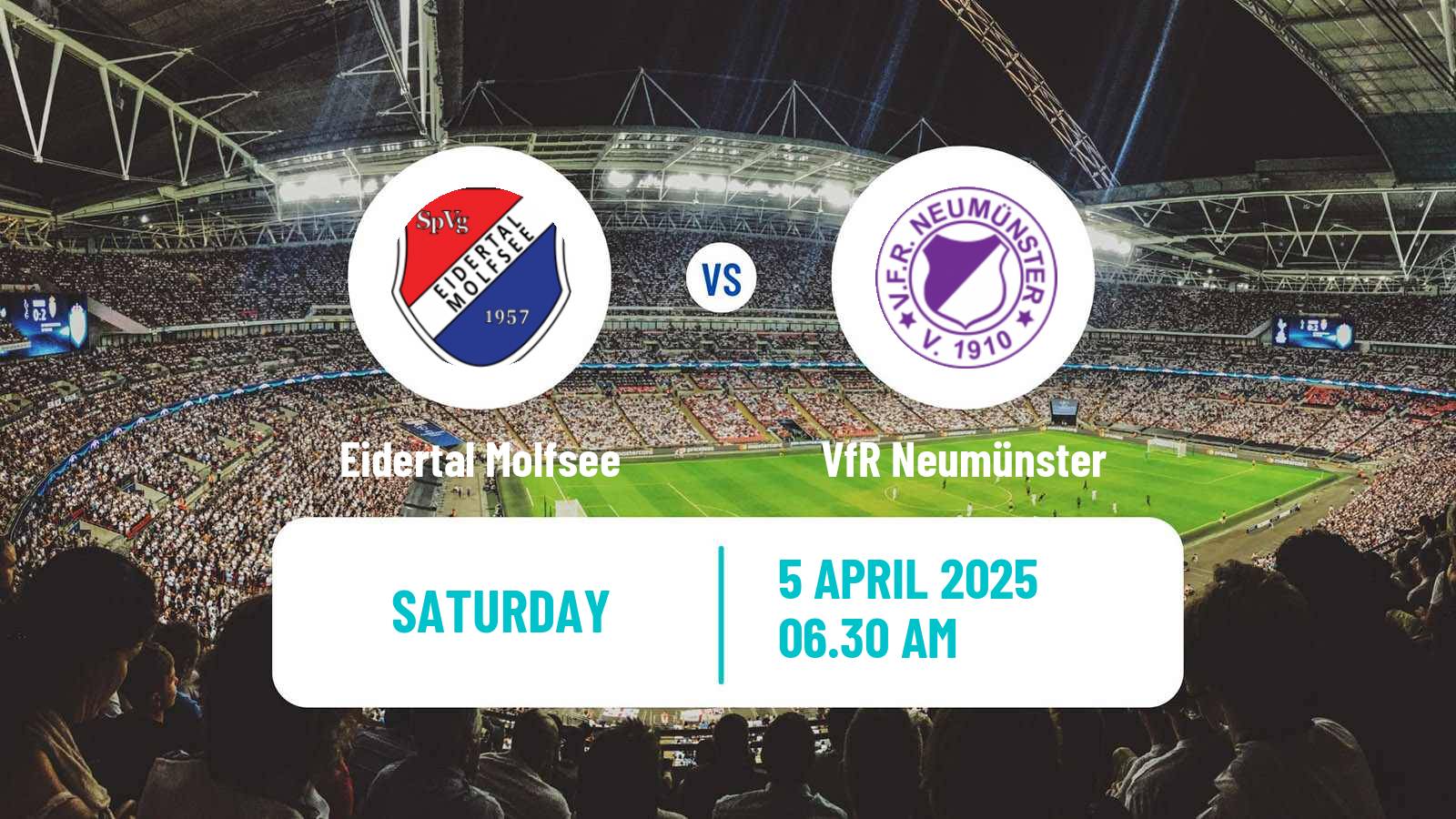 Soccer German Oberliga Schleswig-Holstein Eidertal Molfsee - VfR Neumünster