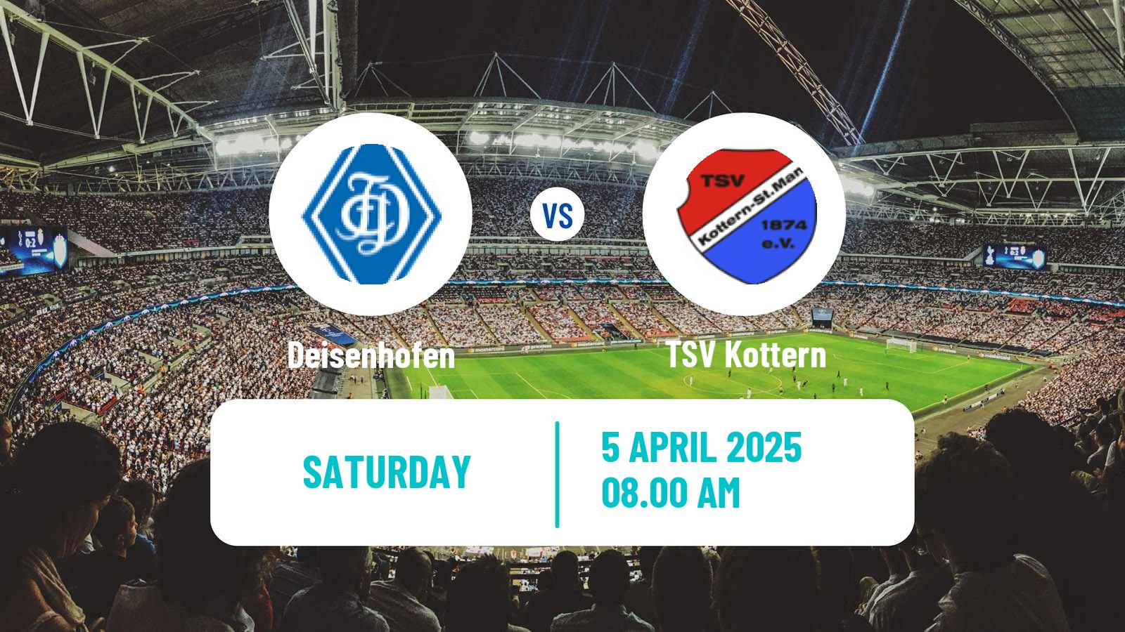 Soccer German Oberliga Bayern Süd Deisenhofen - TSV Kottern