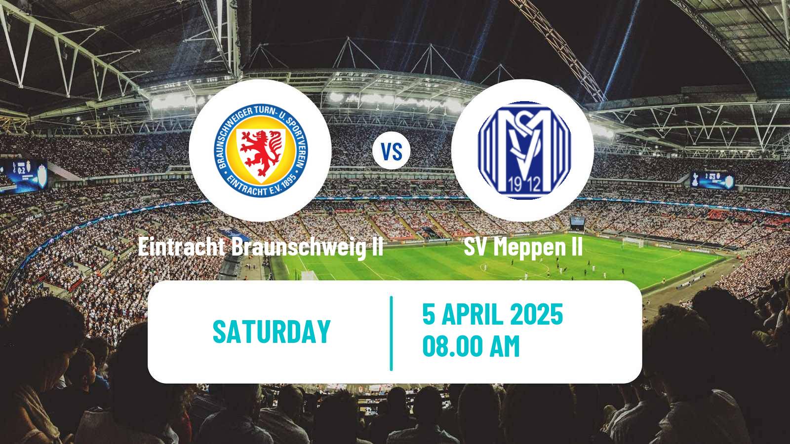 Soccer German Oberliga Niedersachsen Eintracht Braunschweig II - Meppen II
