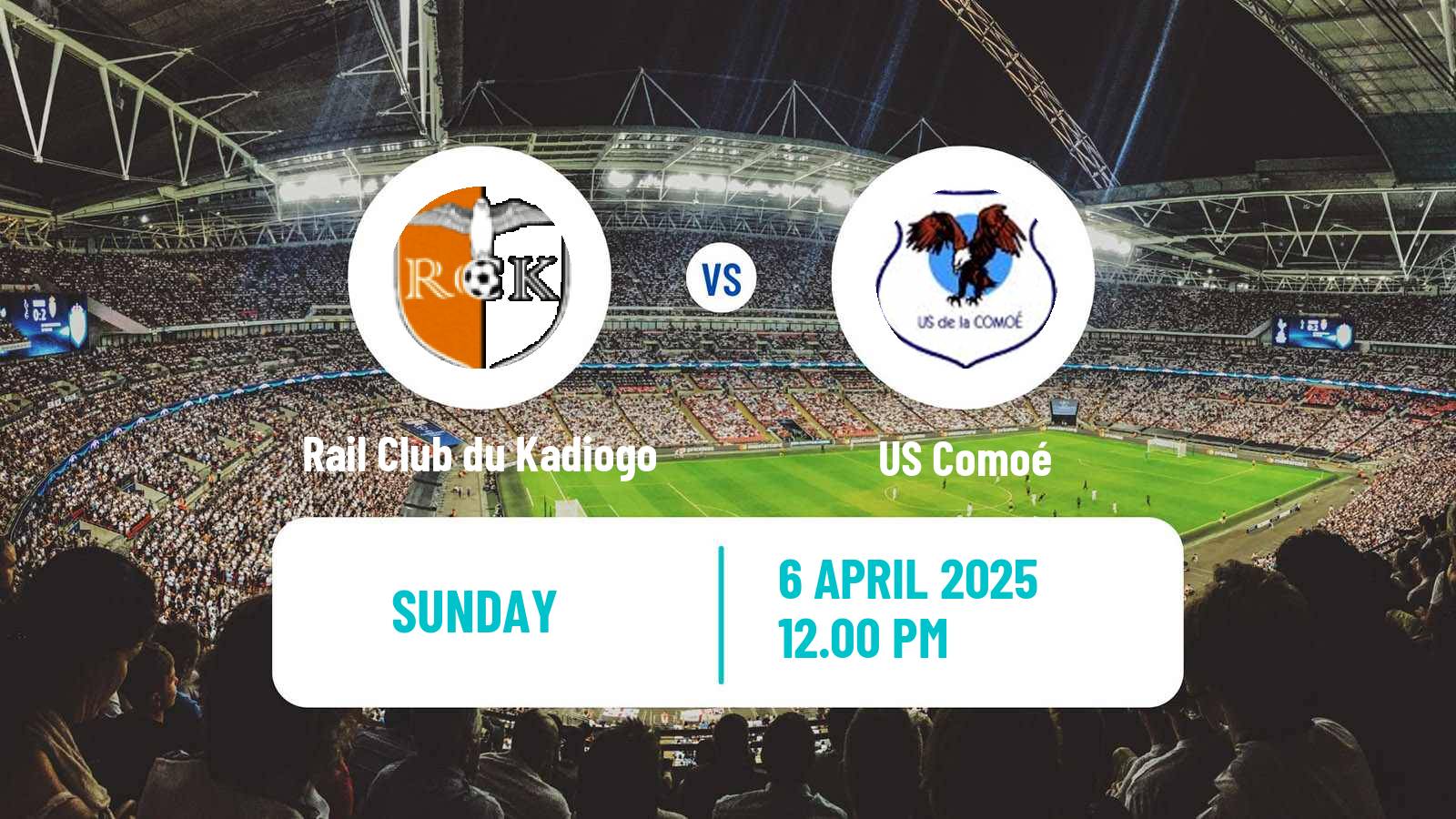 Soccer Burkina Faso Premier League Rail Club du Kadiogo - US Comoé