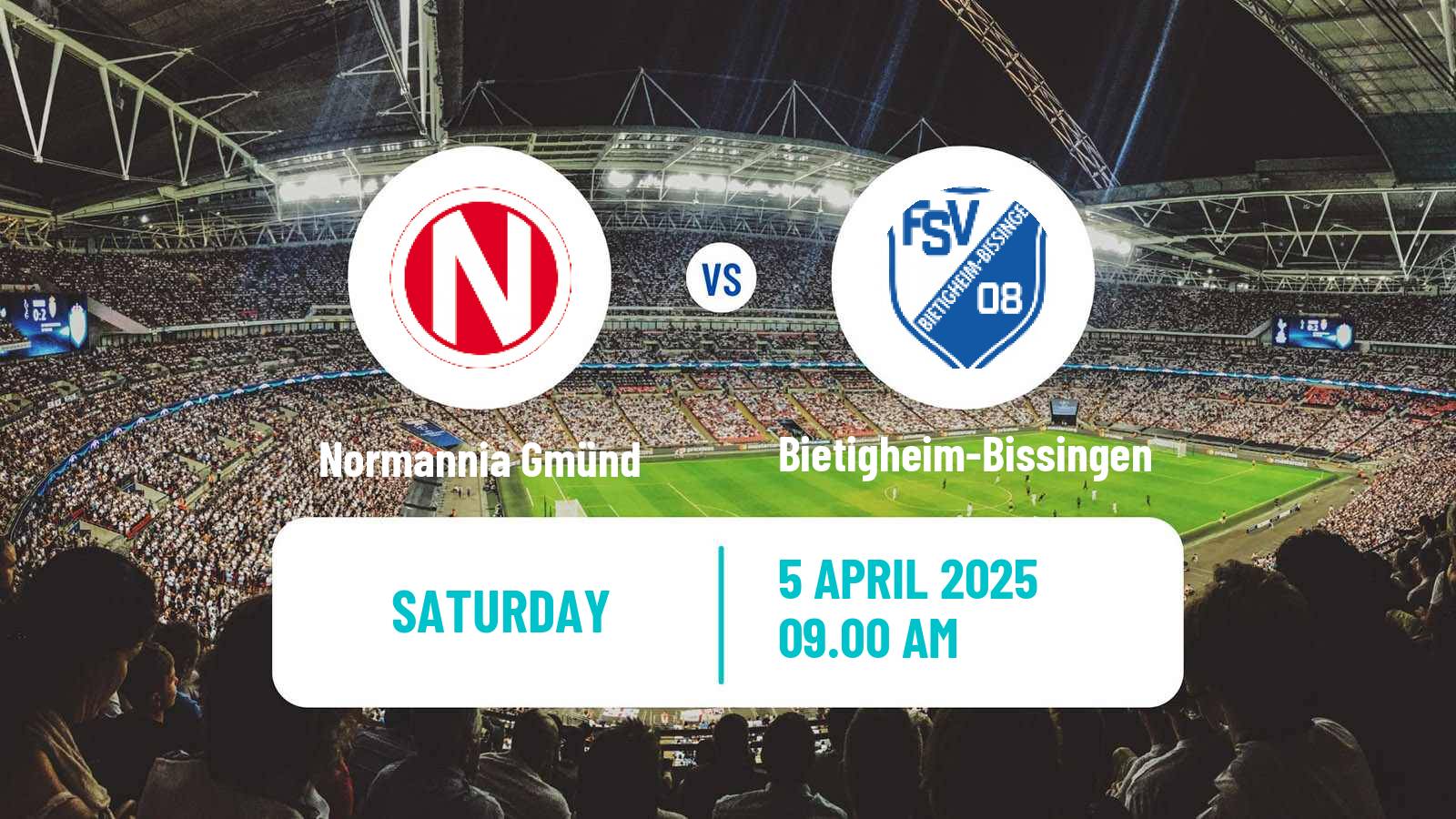 Soccer German Oberliga Baden-Württemberg Normannia Gmünd - Bietigheim-Bissingen