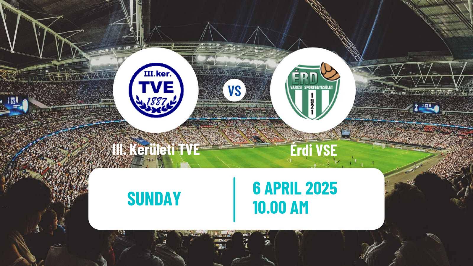 Soccer Hungarian NB III Northwest III. Kerületi TVE - Érdi VSE