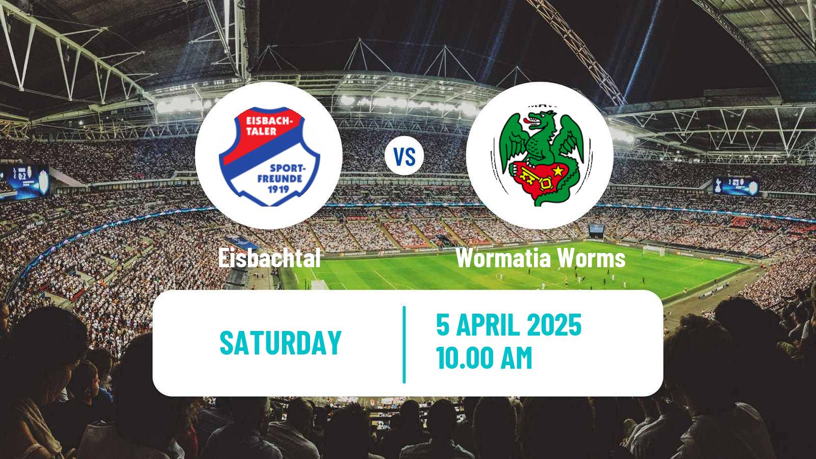 Soccer German Oberliga Rheinland-Pfalz/Saar Eisbachtal - Wormatia Worms