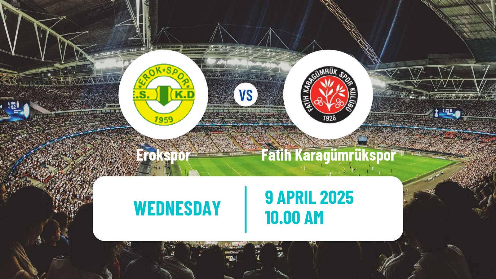 Soccer Turkish First League Erokspor - Fatih Karagümrükspor