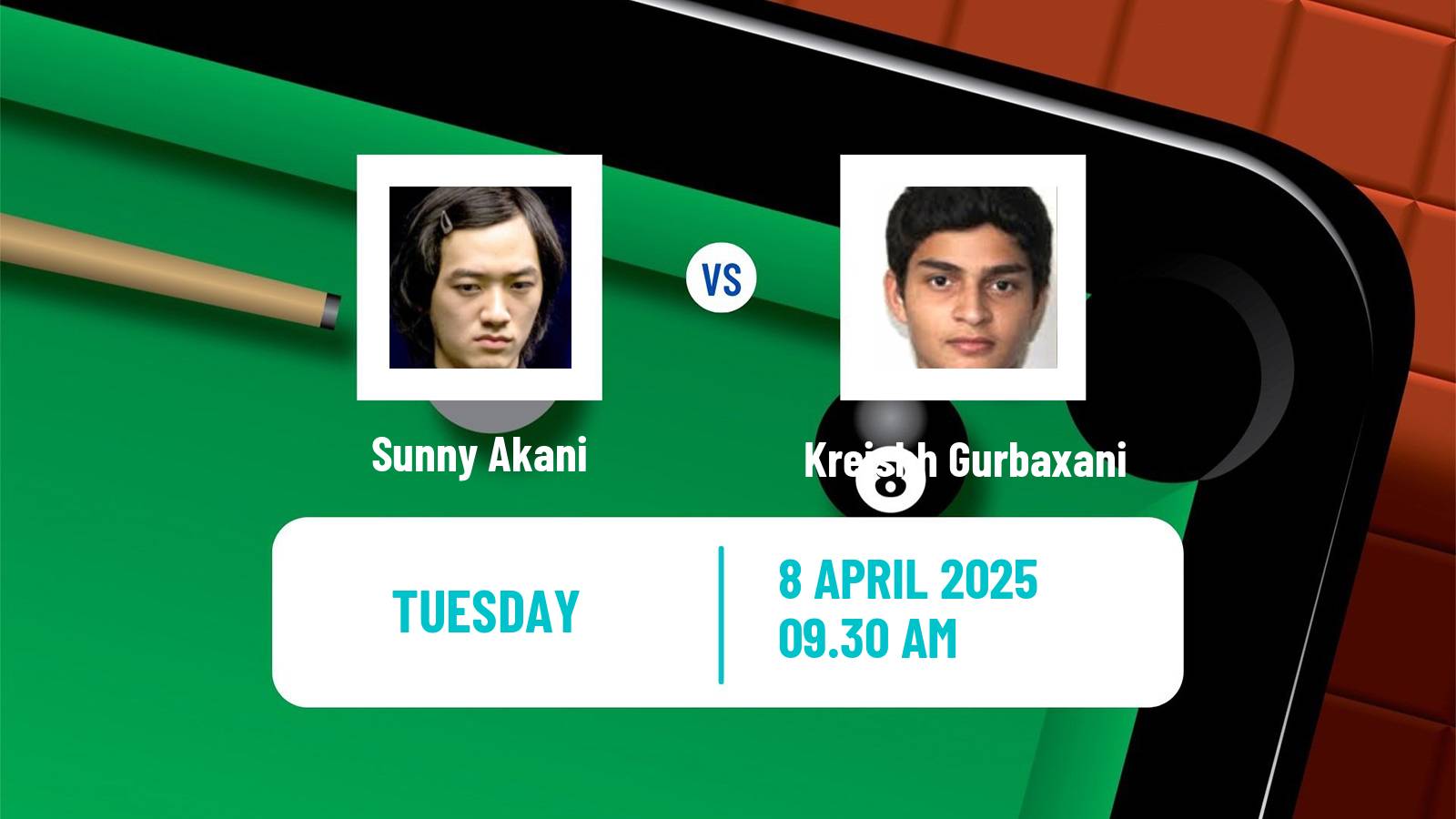 Snooker World Championship Sunny Akani - Kreishh Gurbaxani