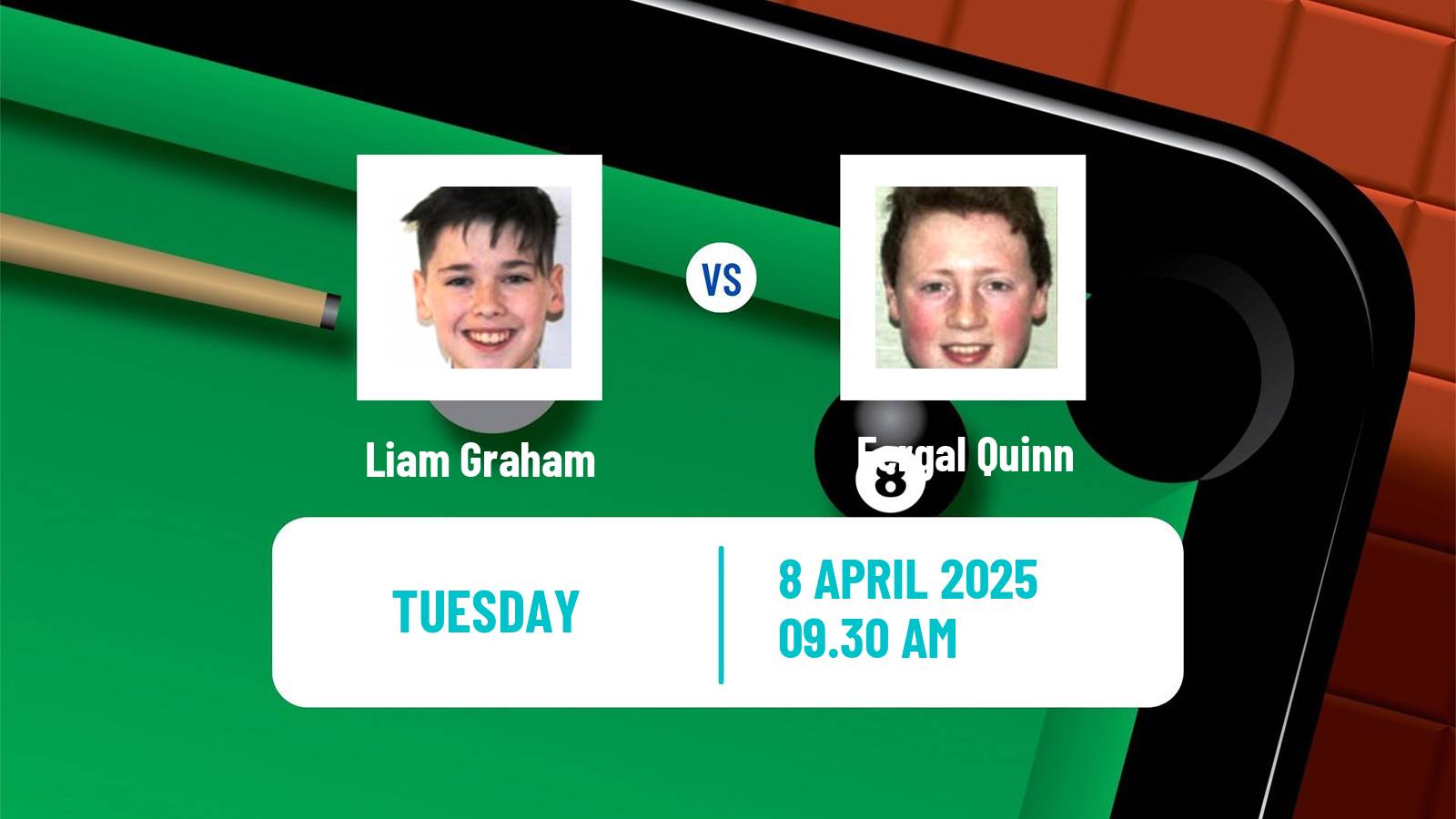 Snooker World Championship Liam Graham - Fergal Quinn