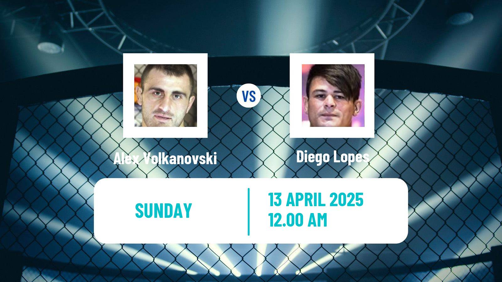 MMA Featherweight UFC Men Alex Volkanovski - Diego Lopes