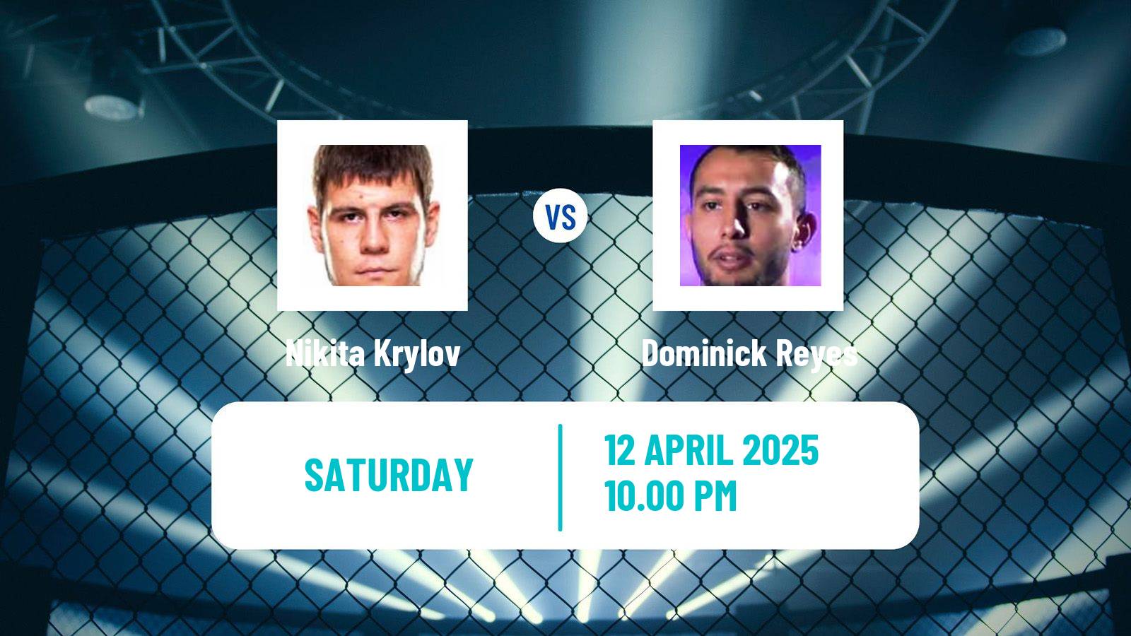 MMA Light Heavyweight UFC Men Nikita Krylov - Dominick Reyes