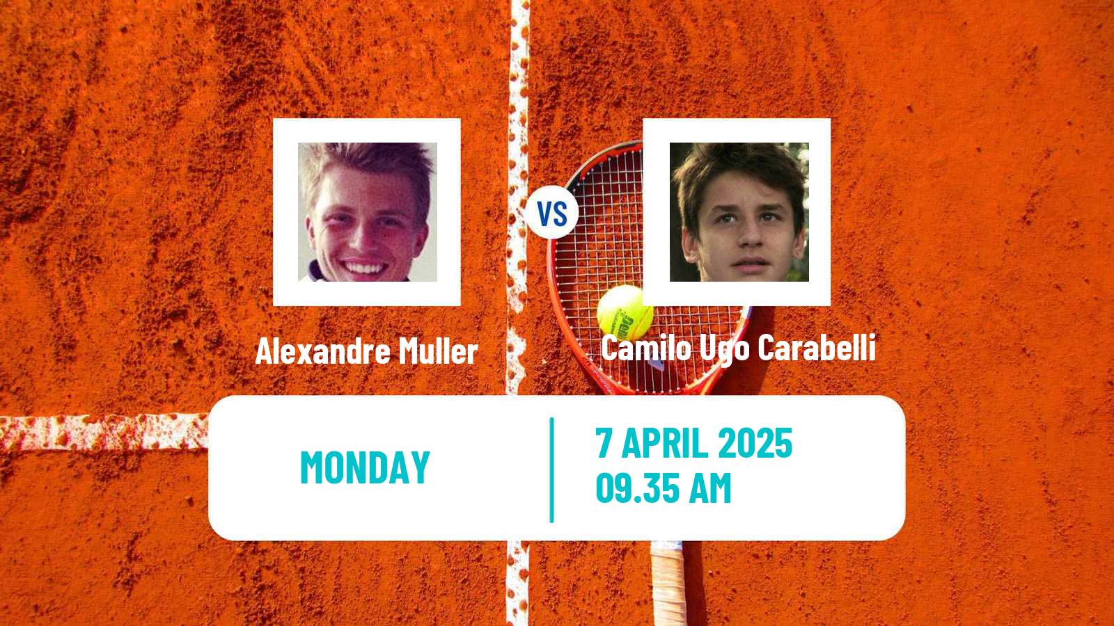 Tennis ATP Monte Carlo Alexandre Muller - Camilo Ugo Carabelli