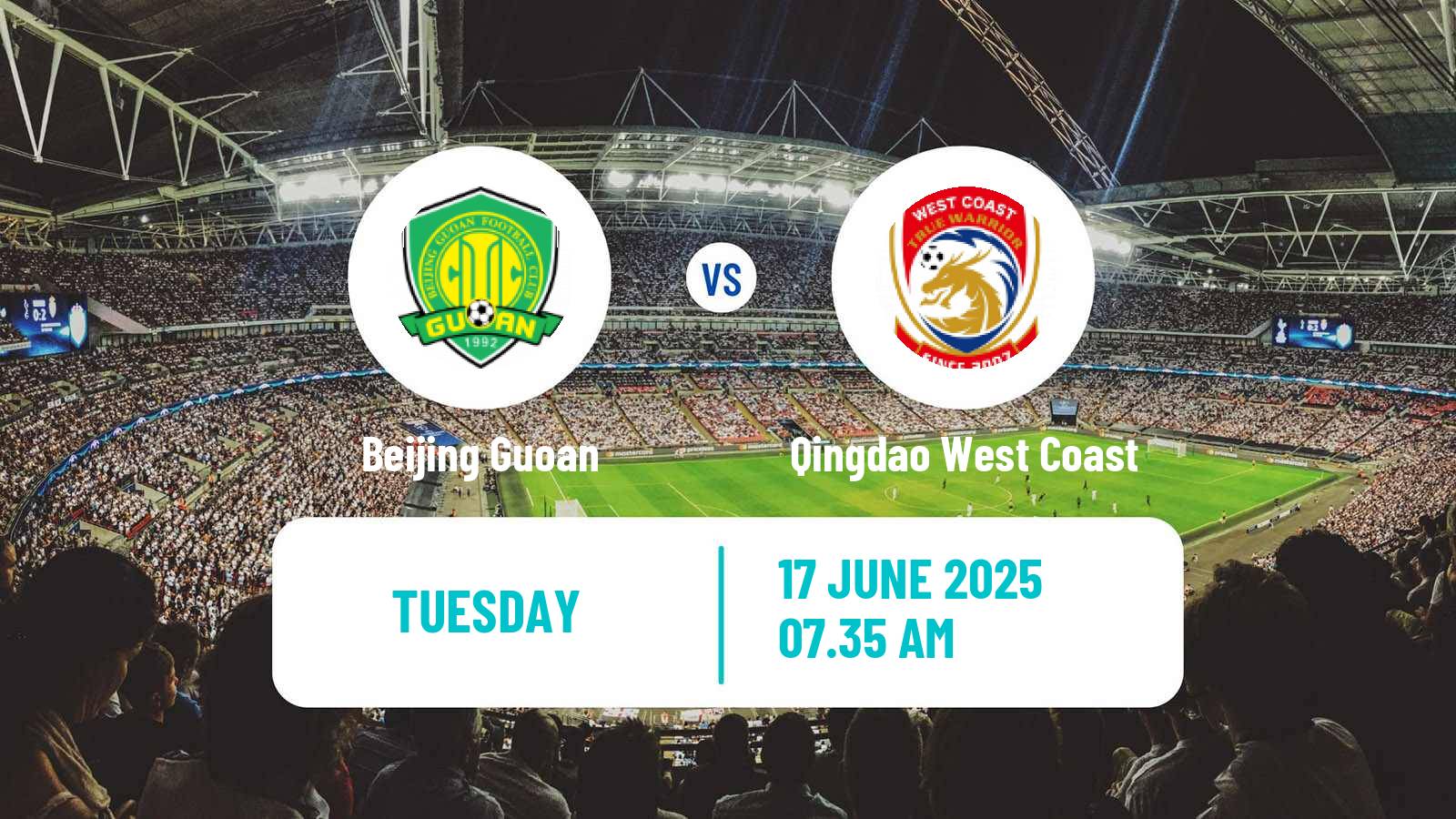 Soccer Chinese Super League Beijing Guoan - Qingdao West Coast