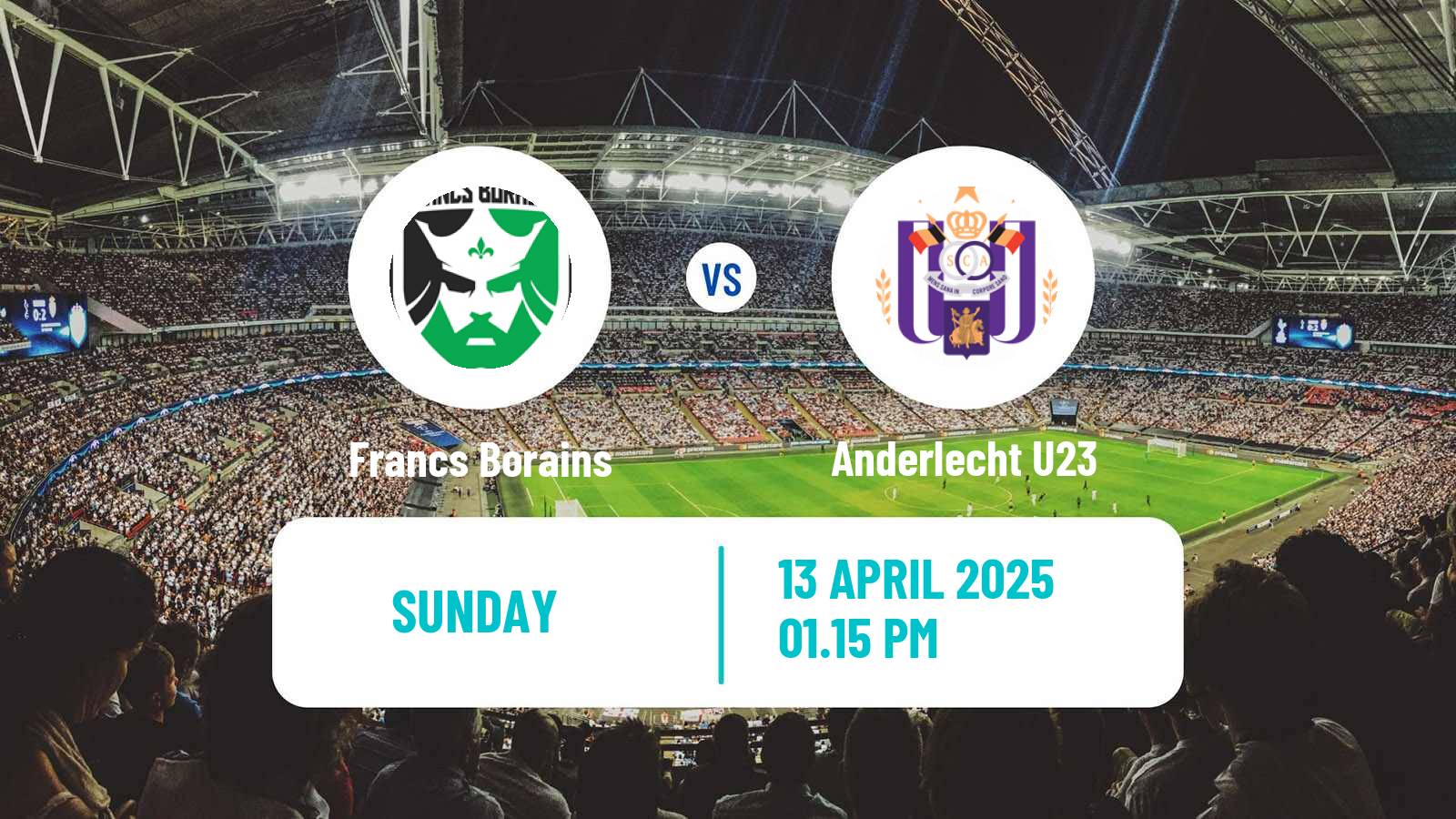 Soccer Belgian Сhallenger Pro League Francs Borains - Anderlecht U23