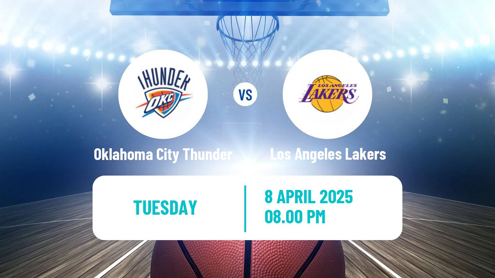 Basketball NBA Oklahoma City Thunder - Los Angeles Lakers