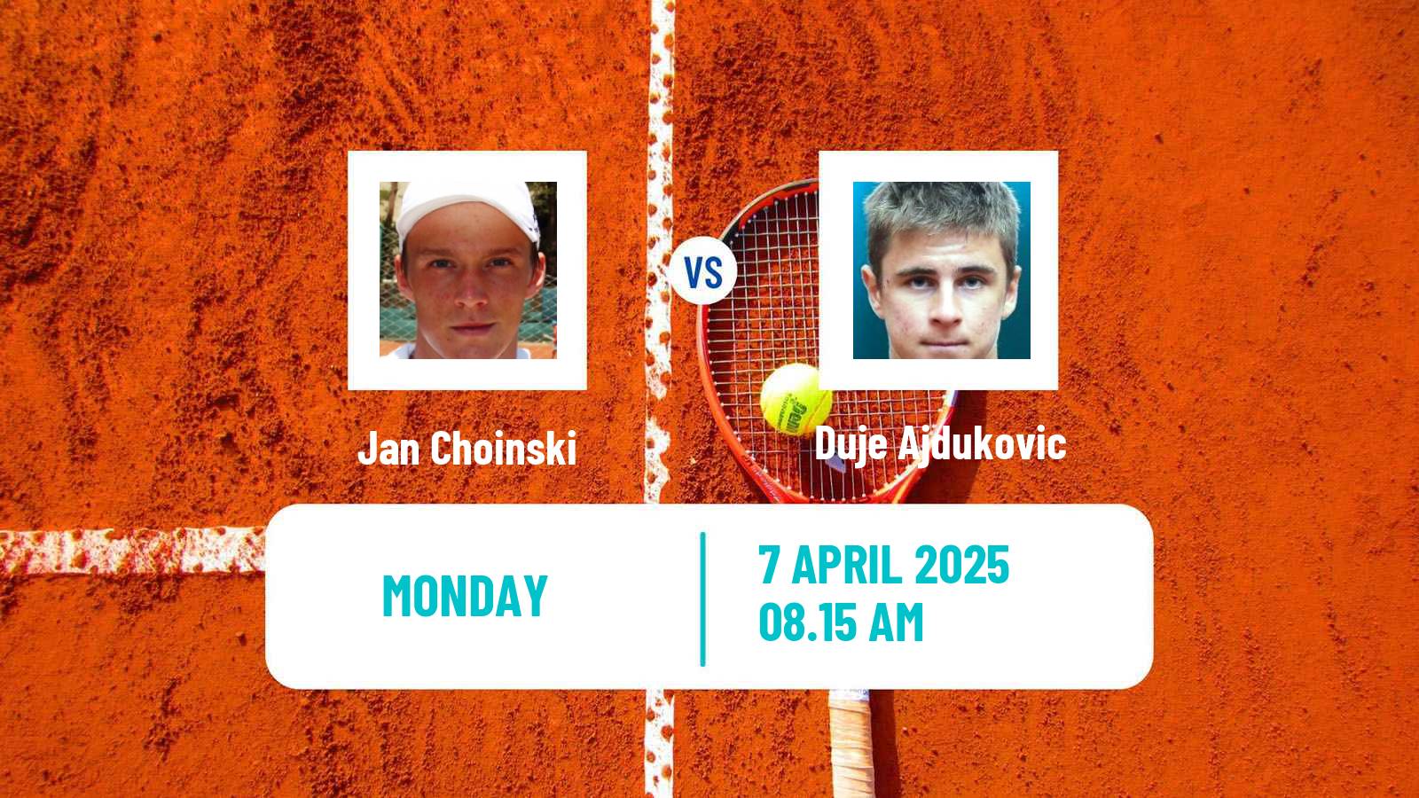 Tennis Monza Challenger Men Jan Choinski - Duje Ajdukovic