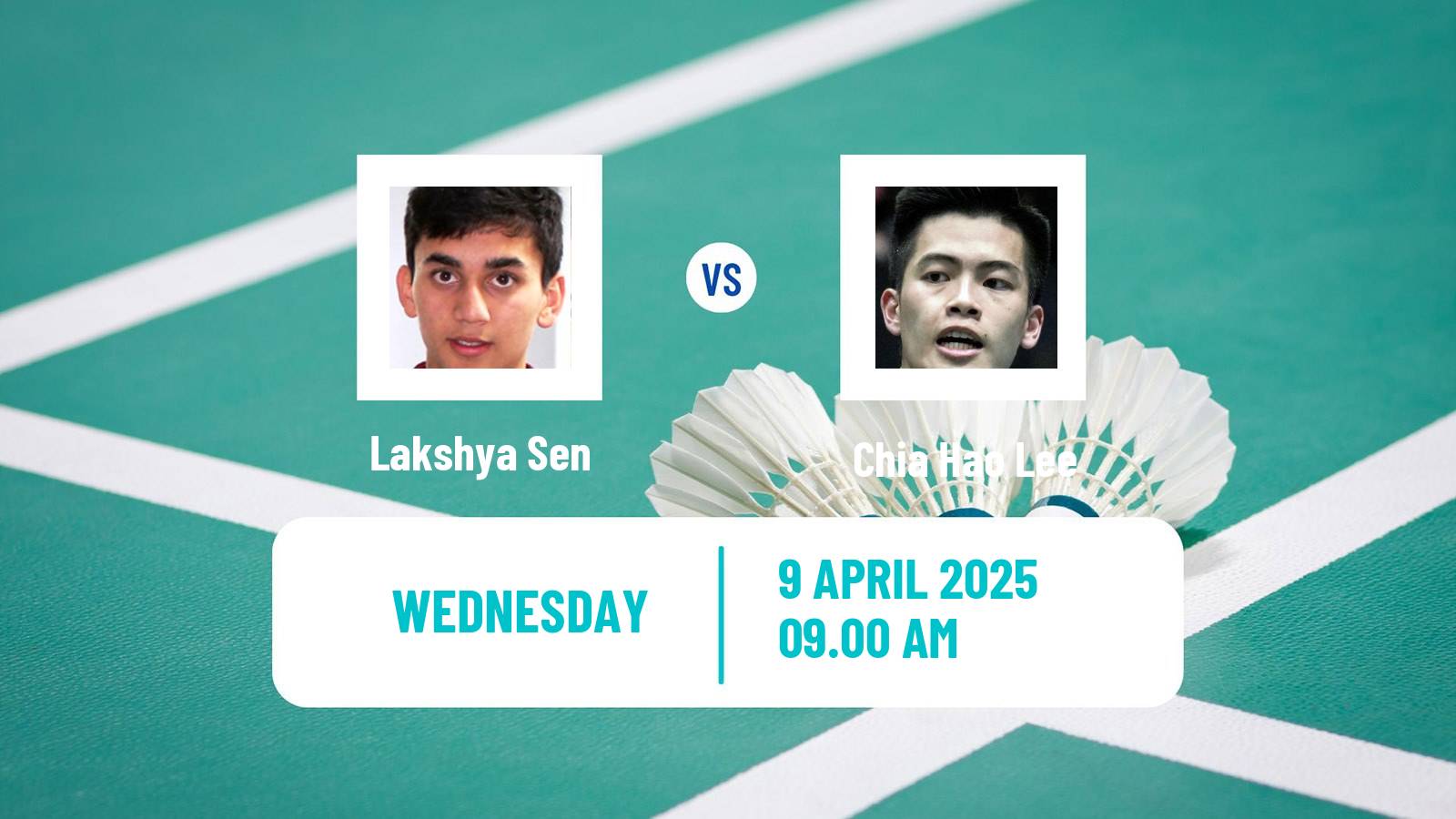 Badminton BWF Asia Championships Men Lakshya Sen - Chia Hao Lee