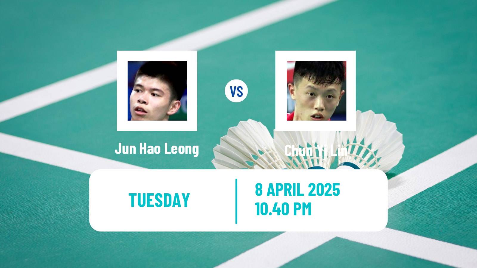 Badminton BWF Asia Championships Men Jun Hao Leong - Chun Yi Lin