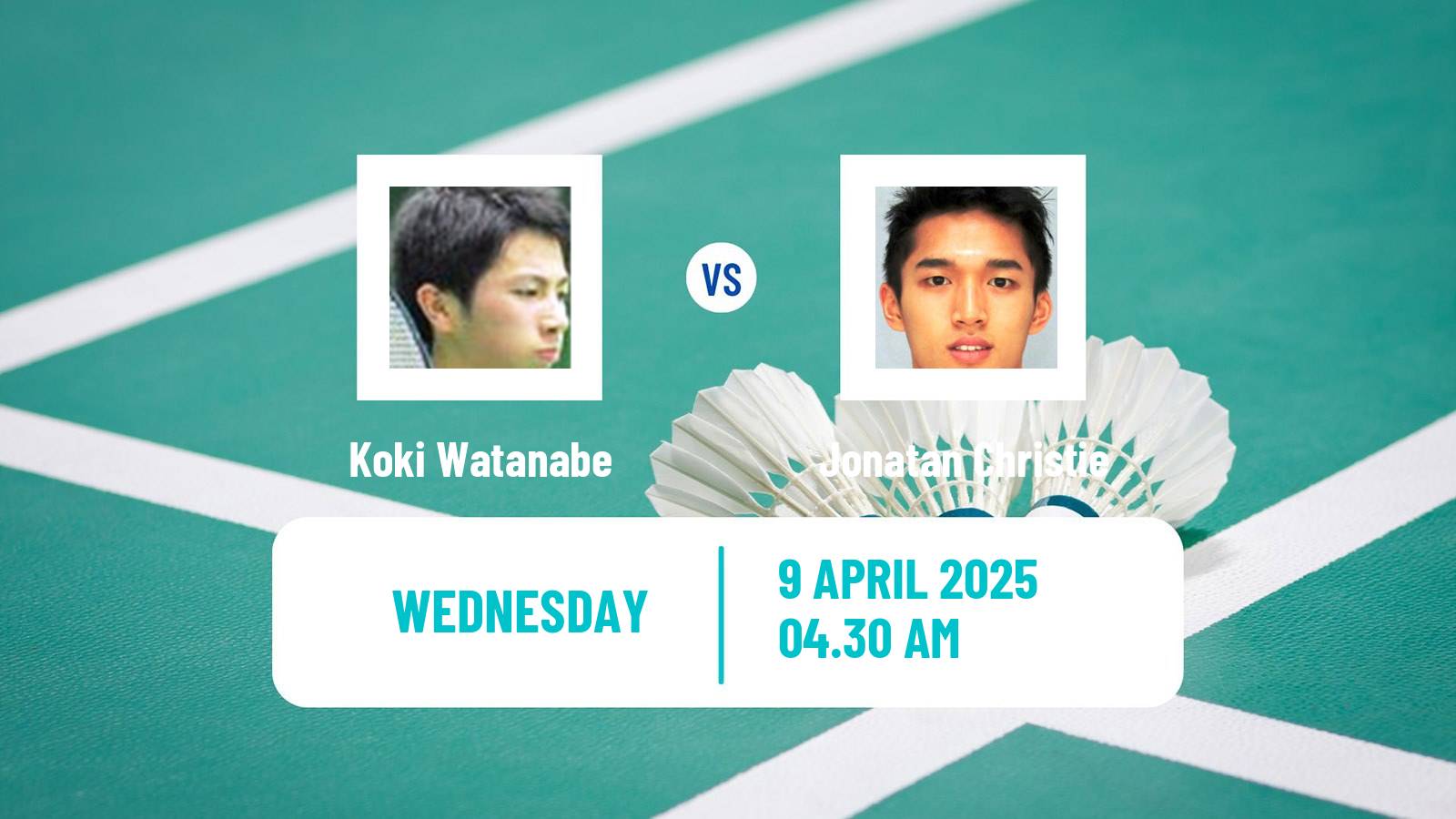Badminton BWF Asia Championships Men Koki Watanabe - Jonatan Christie