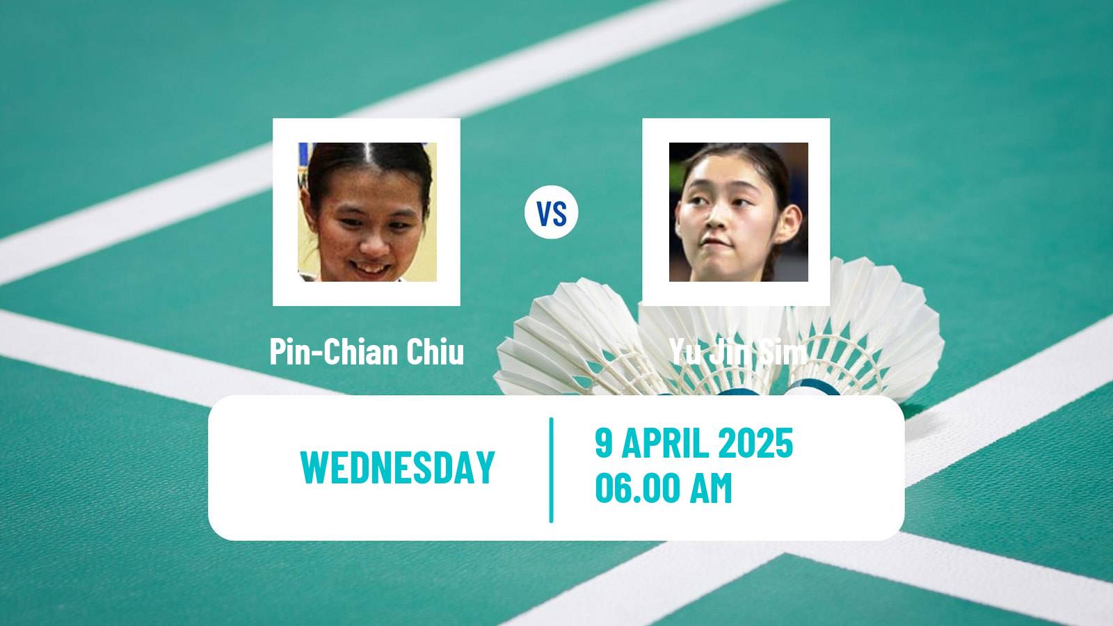 Badminton BWF Asia Championships Women Pin-Chian Chiu - Yu Jin Sim