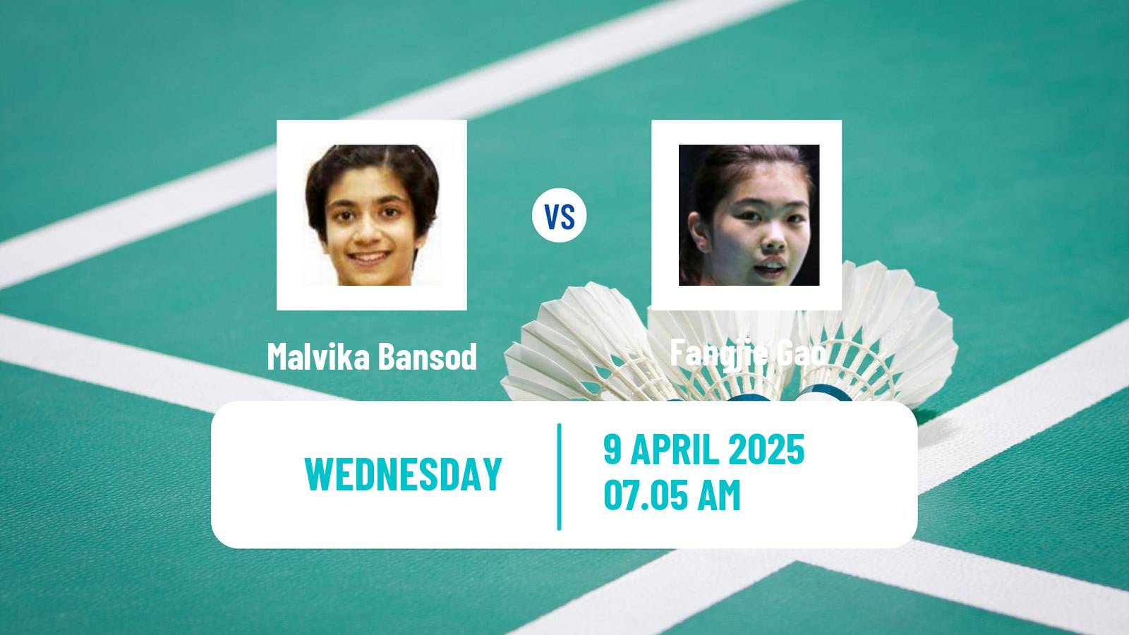 Badminton BWF Asia Championships Women Malvika Bansod - Fangjie Gao