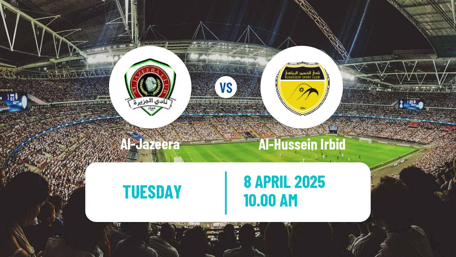 Soccer Jordan Premier League Al-Jazeera - Al-Hussein Irbid