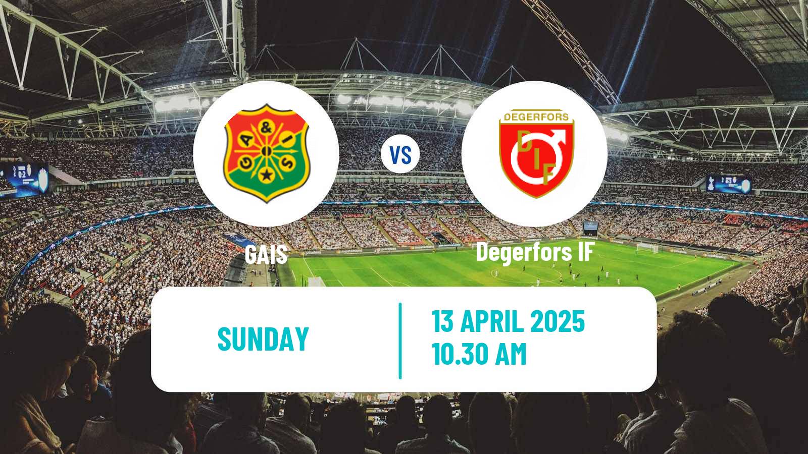 Soccer Swedish Allsvenskan GAIS - Degerfors