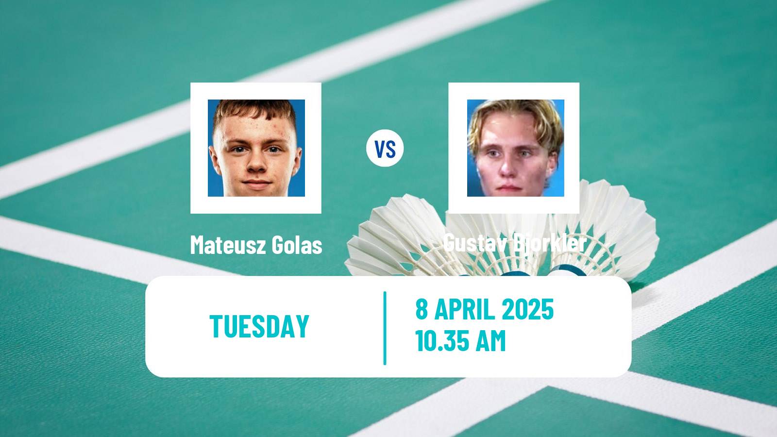 Badminton BWF European Championship Men Mateusz Golas - Gustav Bjorkler