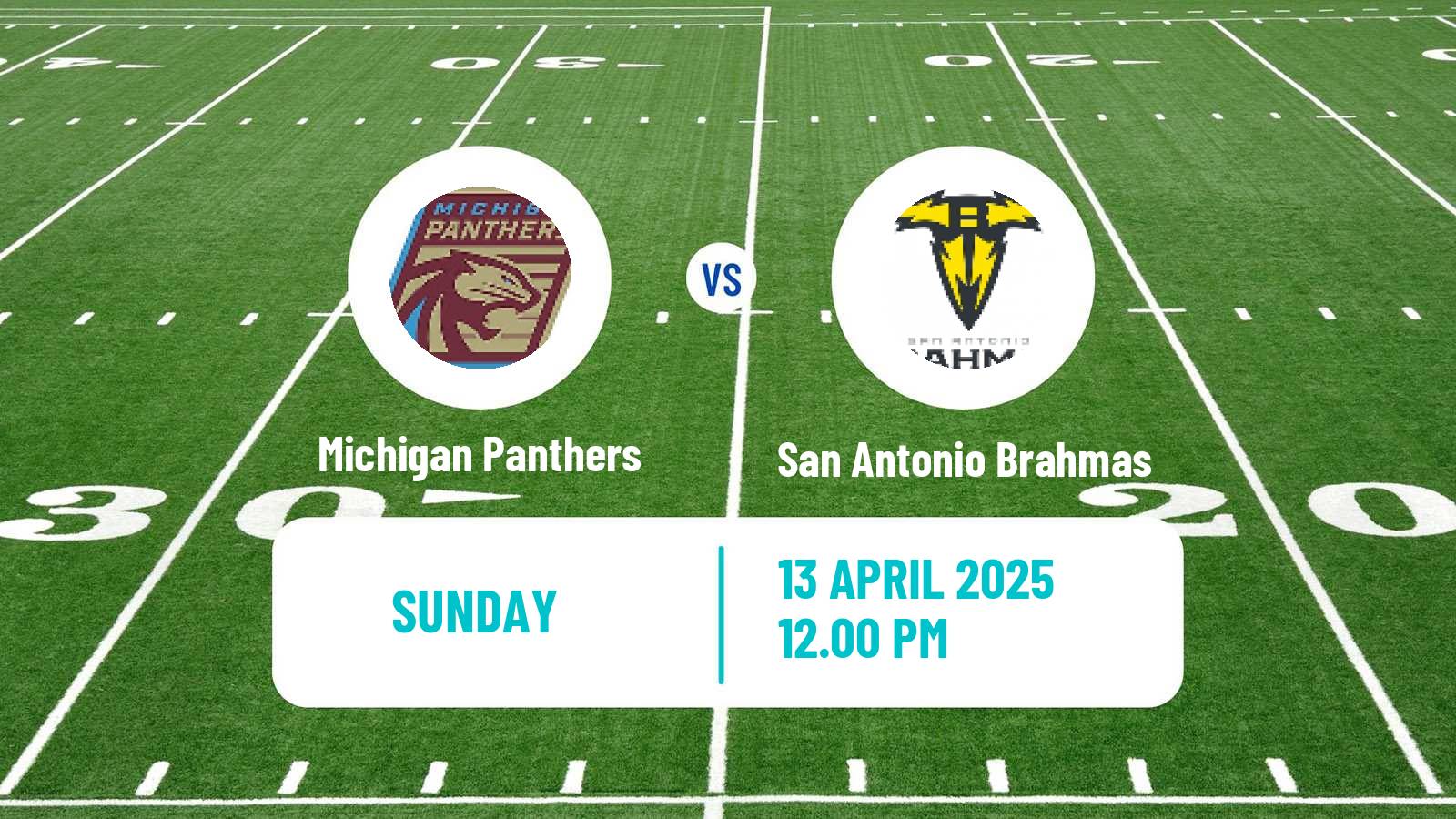 American football UFL Michigan Panthers - San Antonio Brahmas