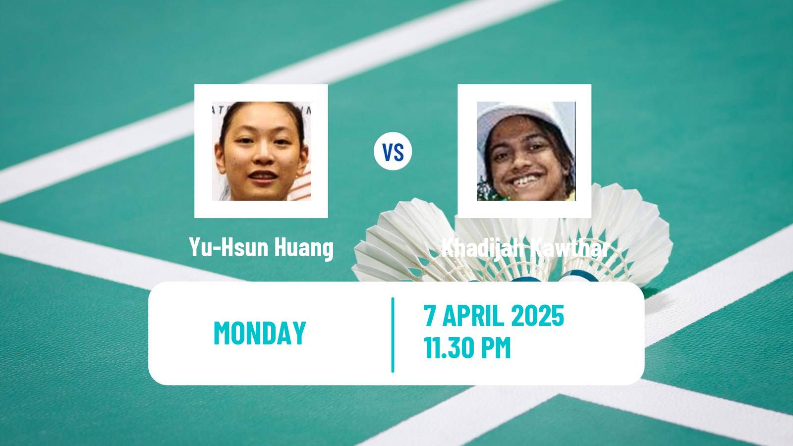 Badminton BWF Asia Championships Women Yu-Hsun Huang - Khadijah Kawthar