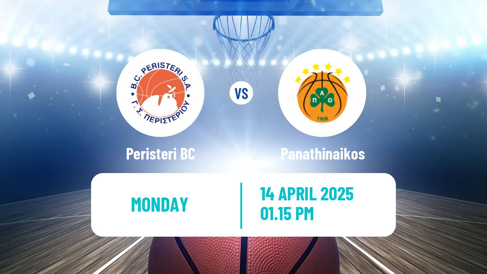 Basketball Greek Basket League A1 Peristeri BC - Panathinaikos