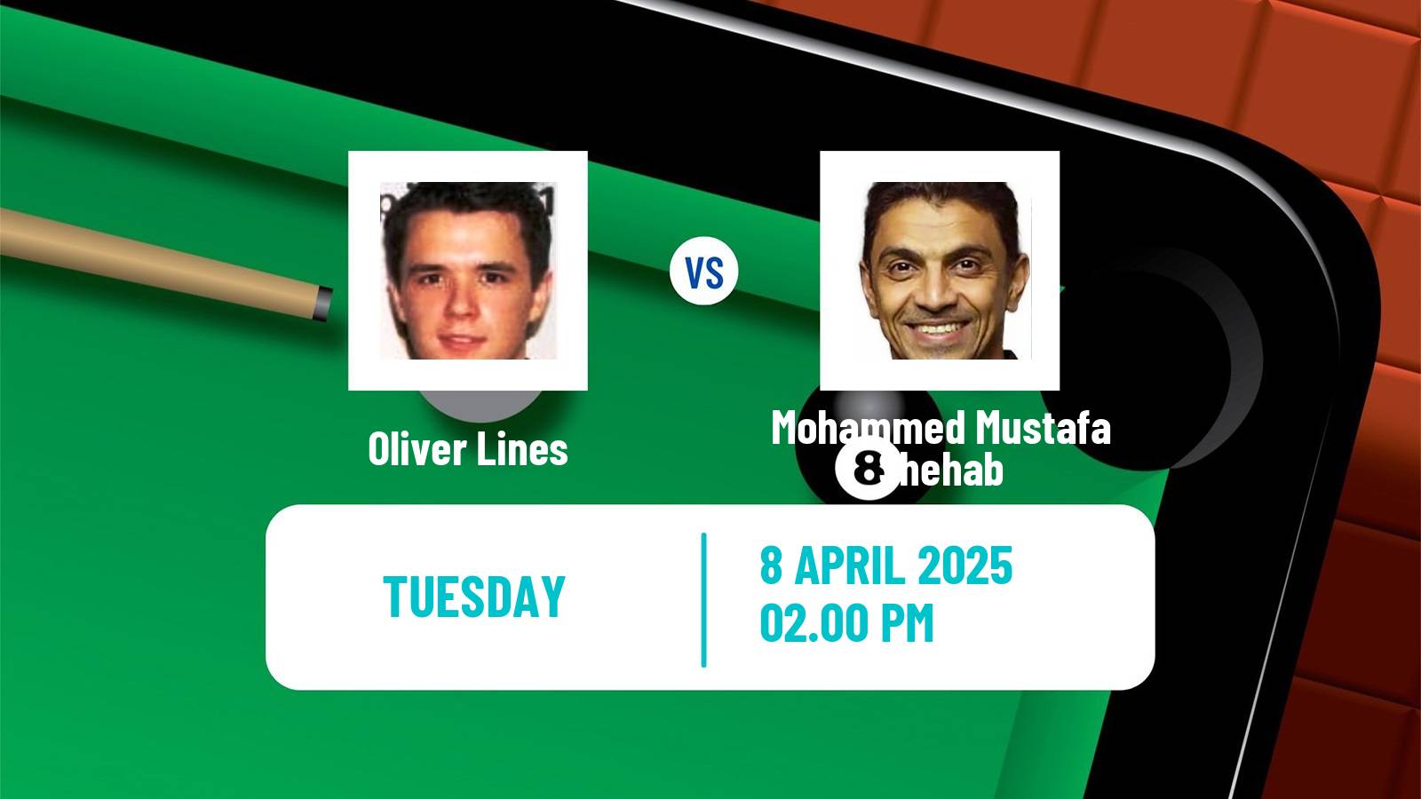 Snooker World Championship Oliver Lines - Mohammed Mustafa Shehab